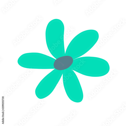 green flower isolated on white