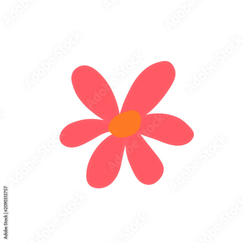 red flower on white background