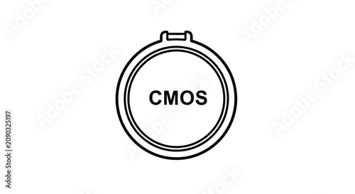 CMOS Sensor Icon Symbol Outline Illustration