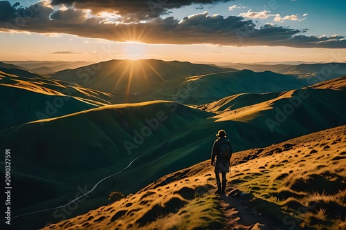 sunset over the mountains