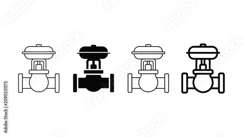 Fotografía Industrial control valve icons set vector illustration design