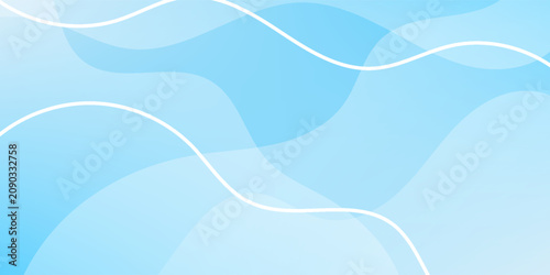 Abstract light blue background with dynamic wavy lines and fluid overlapping shapes. Modern clean water wave backdrop or corporate presentation template.