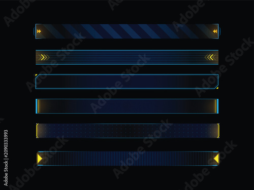 Futuristic blue interface elements