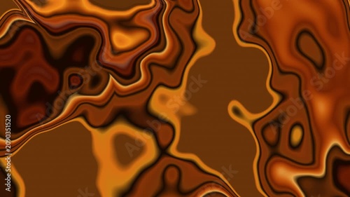 Rich Golden Bronze And Dark Cocoa Abstract With Intricate Flowing Liquid Texture Loop abstract background