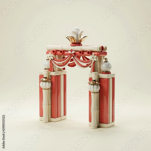 Decorative arch celebrating Indonesia Independence Day