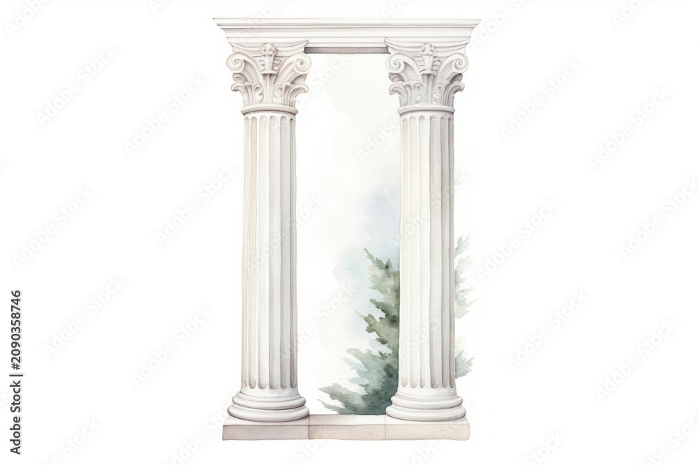 Obraz premium Architecture column pillar white background.