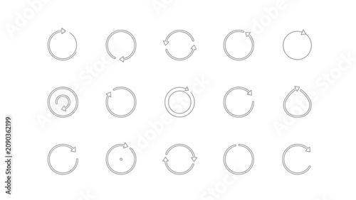 Canvastavla Minimalist directional arrow loop variants set for user interface design with ea
