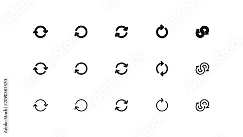 Cuadro en lienzo Minimalist loop arrows collection showing rotation with each illustrating differ