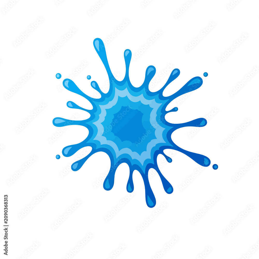 Fototapeta premium A vibrant blue liquid splash isolated on a clean white background