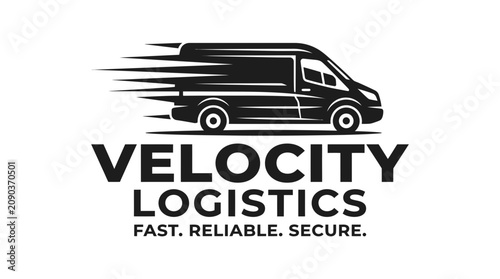 Cuadro en lienzo A logo illustration of a speeding van represents Velocity Logistics company