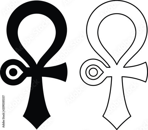 Photos Black and white of the egyptian ankh symbol representing life and immortality is