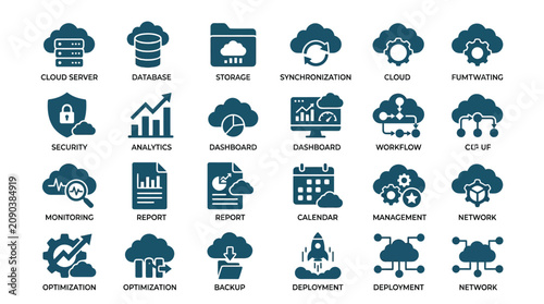 Cloud servers support data network.