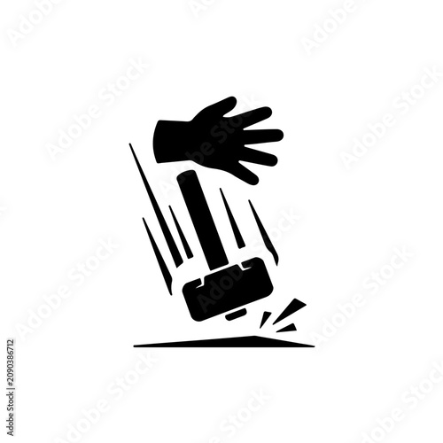 Black and white silhouette of a child's hand releasing and dropping heavy manual labor tools, conceptual metaphor for ending child labor and seeking education.
 