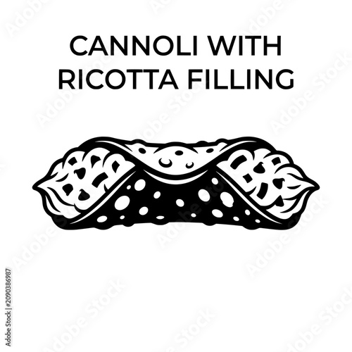 Cannoli with Ricotta Filling Delicious Italian Dessert.