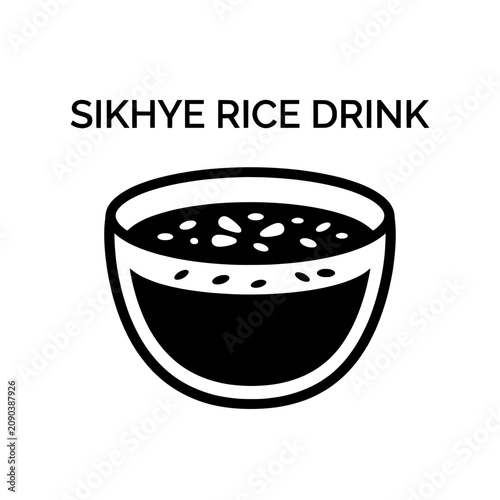 Sikhye Rice Drink Traditional Beverage Illustration.