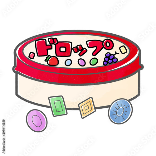 お菓子パッケージ｜ドロップ缶(線画あり)
