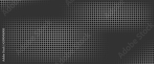Foto Dark metallic carbon perforated metal grille texture banner
