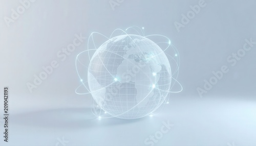 Abstract glowing network sphere representing global data connectivity with connectivity technology connection abstract communication internet innovation information business computing