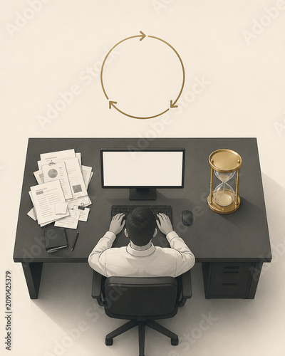 business man sitting at desk