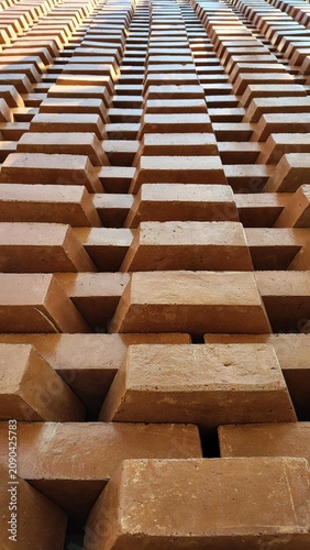 Stack of Wooden Blocks on White Background for Business and Education Concept