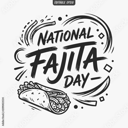 Fotografía The flat design for a National Fajita Day poster focuses on simplicity, elegance, and ease of recognition