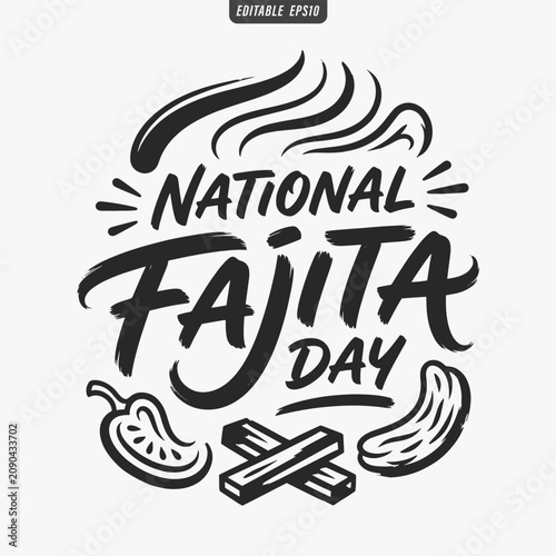 Vászonkép The flat design for a National Fajita Day poster focuses on simplicity, elegance, and ease of recognition
