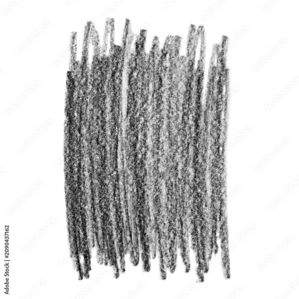 Naklejka premium Black hand drawn pencil vertical shading texture, isolated on transparent cutout background