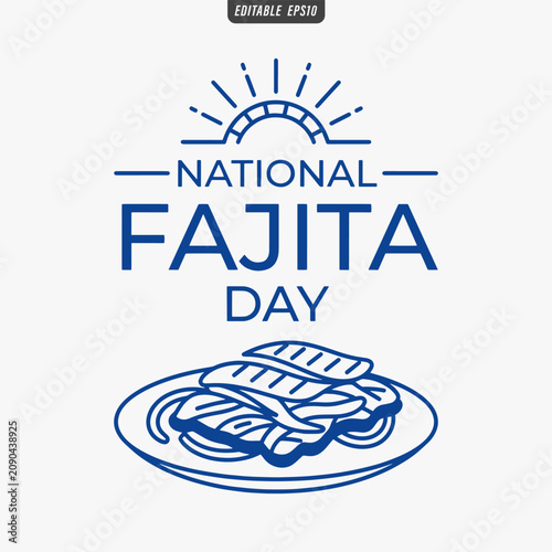 Obraz na płótnie The flat design for a National Fajita Day poster focuses on simplicity, elegance, and ease of recognition