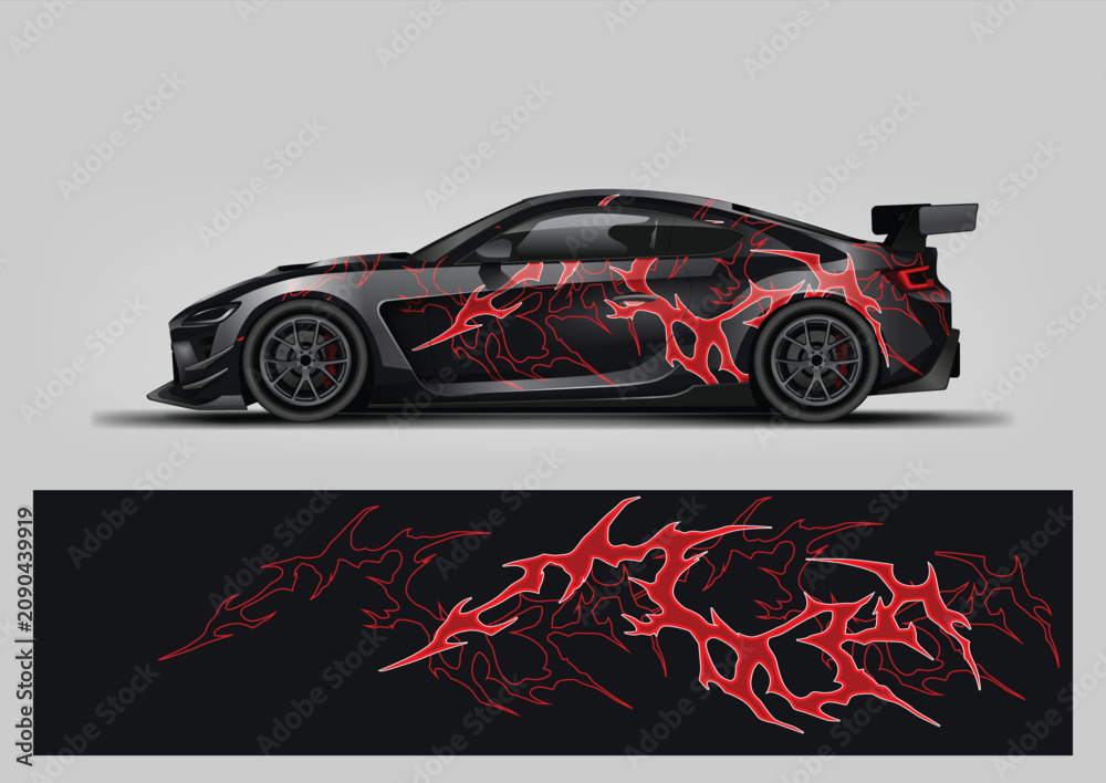 Fototapeta premium Red Plasma Racing Livery Graphic Vector