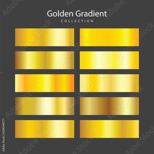 Foto Premium metallic bronze yellow gradient label preset vector