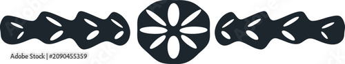 Ornate Decorative Border Element With Central Floral Motif