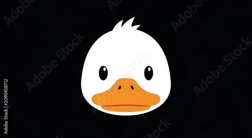 Cute cartoon owl character with orange beak and eyes.