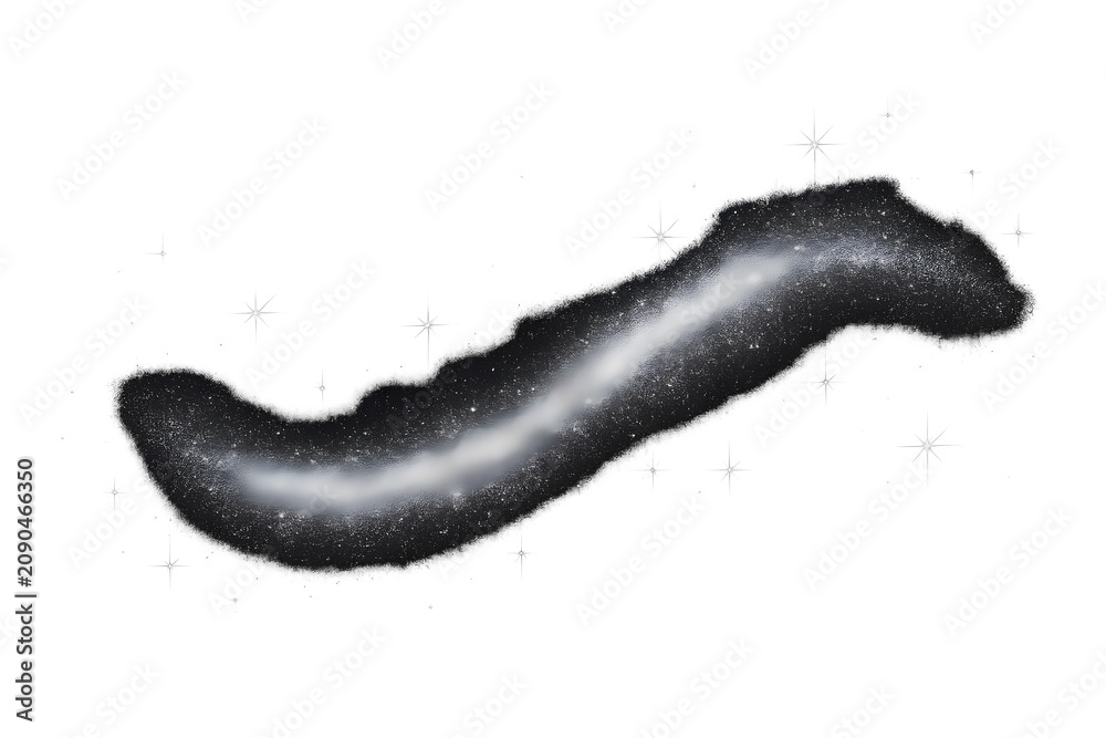 Obraz premium Abstract s-shaped cosmic galaxy swirl element as transparent PNG