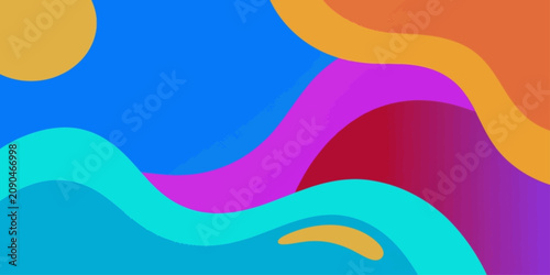 Obraz na płótnie Colorful abstract background with fluid shapes and gradient colors, evoking a sense of dynamism and creativity