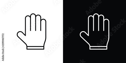 Obraz na plátně Gloves icon thin symbol group. EPS10