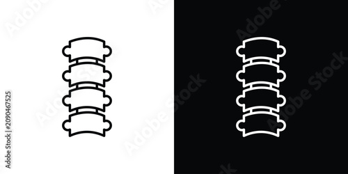 Foto Human spine icon thin symbol group. EPS10