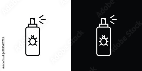 Tableau sur toile Insecticide icon thin symbol group. EPS10