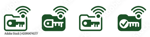 Canvastavla Key card vector illustration with smart access card icon representing contactles