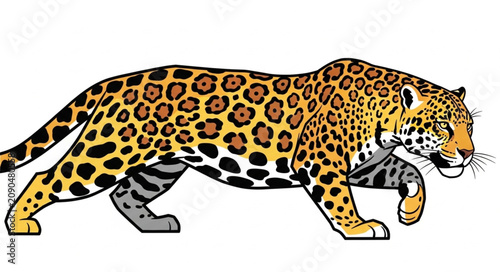 Photography leopard in front of white background
