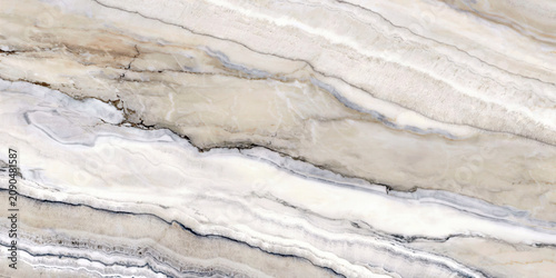 Bild auf Leinwand Premium polished travertine stone slab surface with parallel geological veining