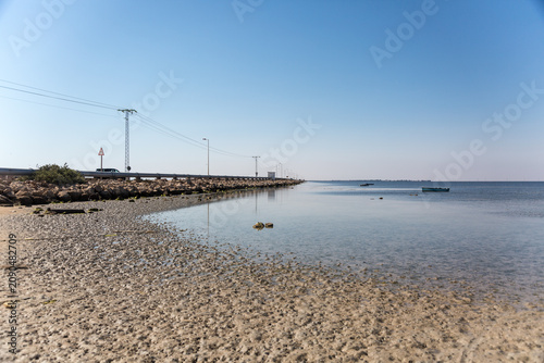 Ancient roman dike between Djerba and continent