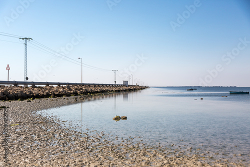 Ancient roman dike between Djerba and continent