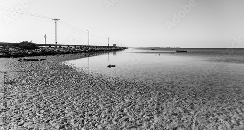 Ancient roman dike between Djerba and continent