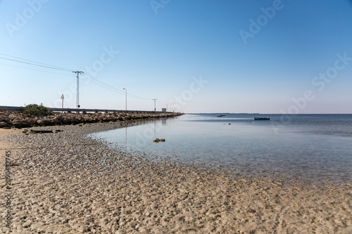 Ancient roman dike between Djerba and continent