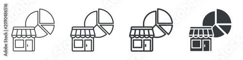 Market Share Different Icon Set Simple Style Collection 