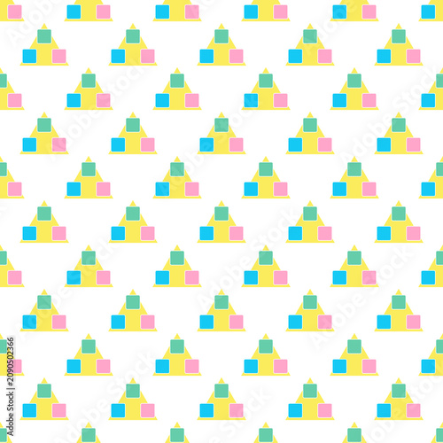 Colorful geometric shapes seamless pattern