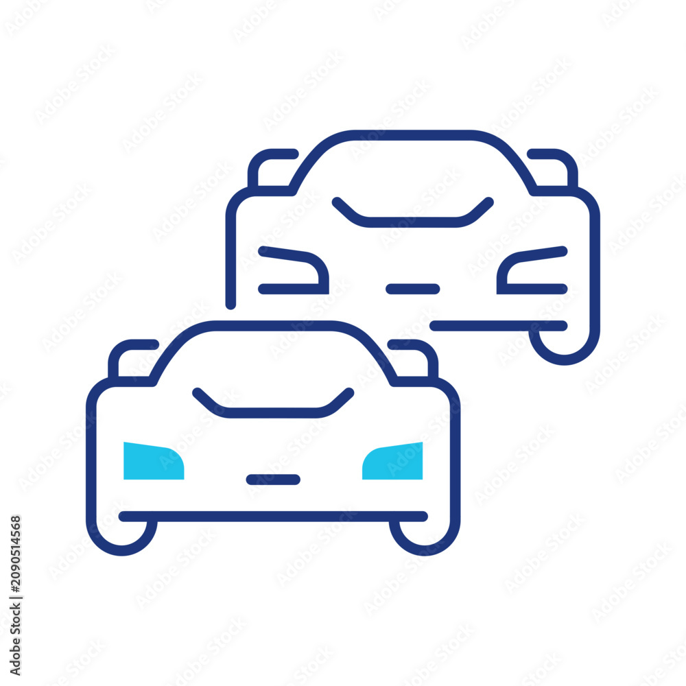 Obraz premium Race car icon. Transportation and motorsport line symbol. Color.