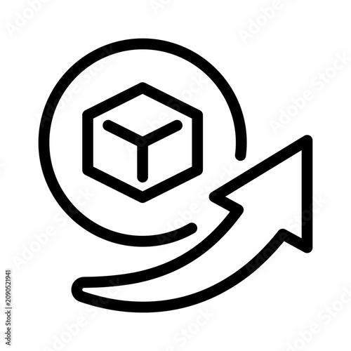 Foto High blood sugar level metabolism with cube and arrow in minimalist thin icon