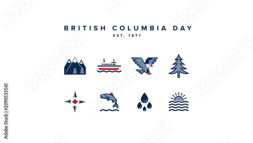 Fotografie Celebratory provincial heritage infographic with all rendered flat vector style