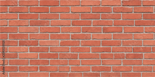 Red brick wall closeup showing masonry texture with architectural construction details and uniform staggered background surface pattern